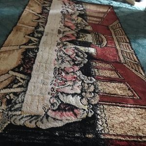 Tapestry vintage handmade in Italy, soft “The last supper.